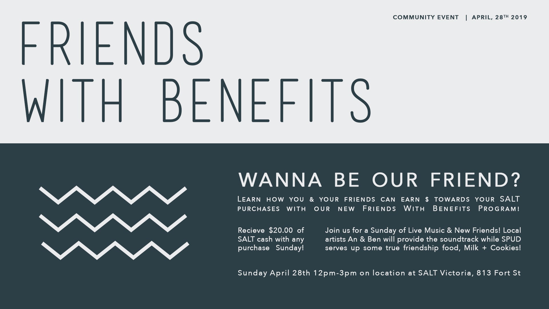 April 28th | Friends With Benefits Launch & SALTY Social